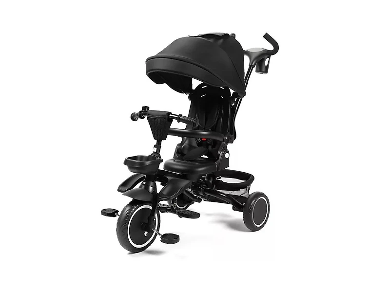 Kinder King 8-in-1 Folding Kids Tricycle Stroller with Adjustable Push Handle, Convertible Toddler