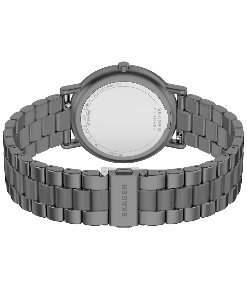 Skagen Men's Signatur Quartz Three-Hand Gunmetal Stainless Steel Watch 40mm