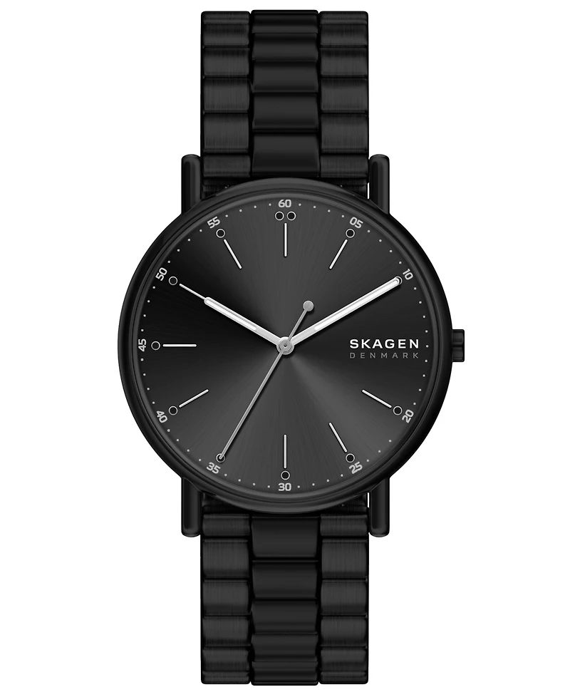 Skagen Men's Signatur Quartz Three-Hand Black Stainless Steel Watch 40mm