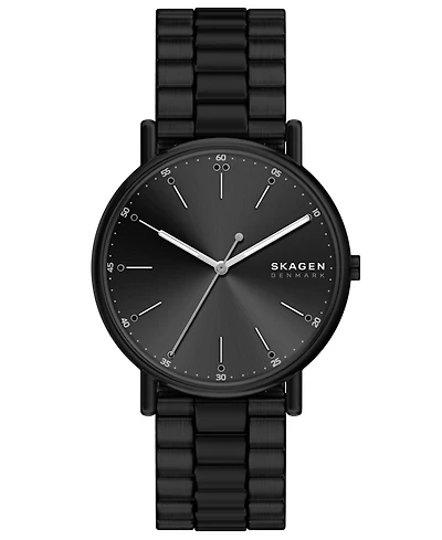 Skagen Men's Signatur Quartz Three-Hand Black Stainless Steel Watch 40mm