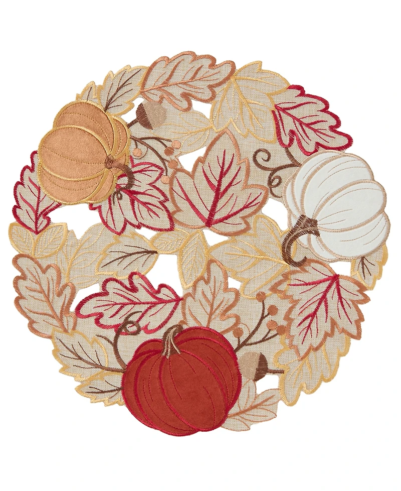 Elrene Pumpkin Picking Round Placemat, 15"