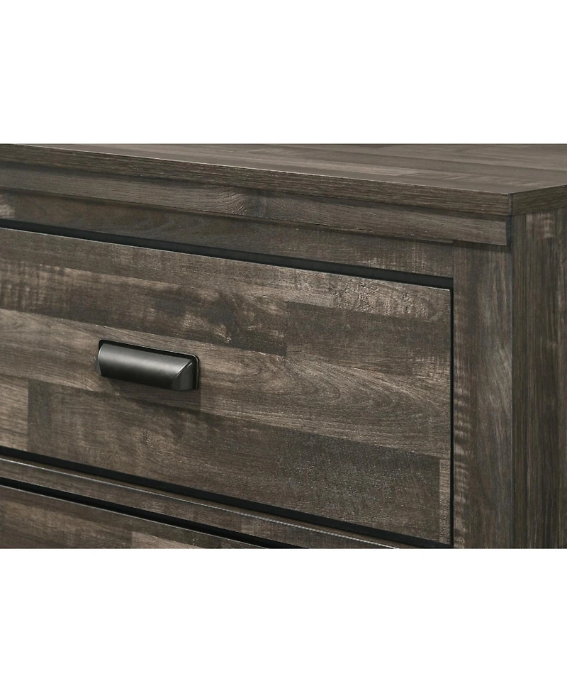 Simplie Fun Contemporary Nightstand in Brown Mix Finish with 2 Drawers