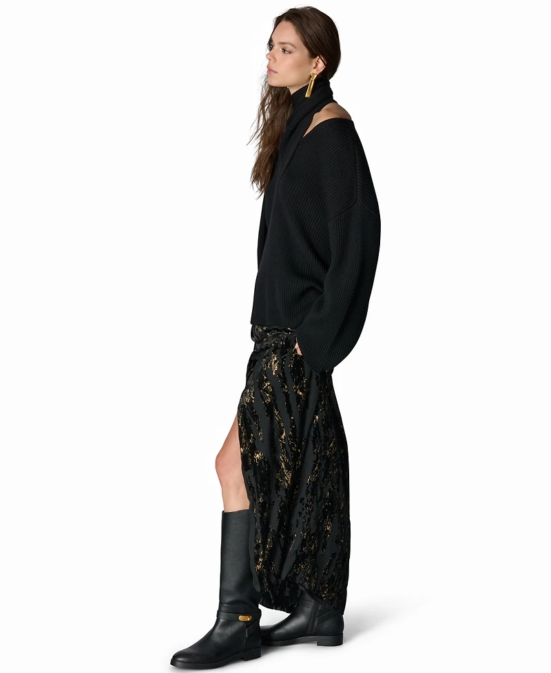 Donna Karan New York Women's Wide-Sleeve Scarf-Collar Sweater