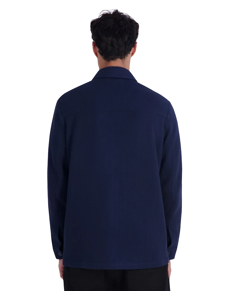 Karl Lagerfeld Paris Men's Pique Shirt Jacket