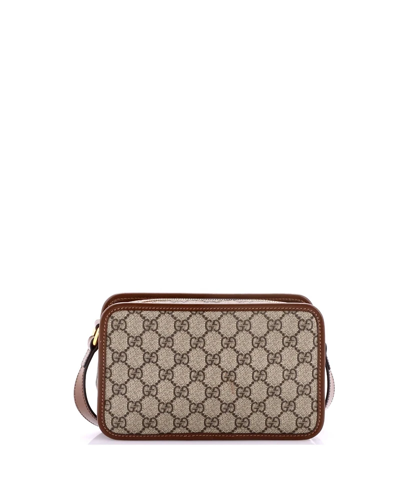 Pre-Owned Gucci Mini Interlocking G Patch Camera Bag Gg Coated Canvas