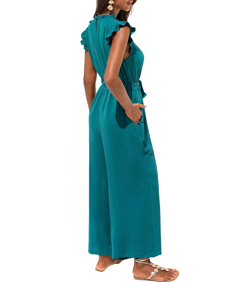 Cupshe Women's Work of Art Sleeveless V-Neck Wide-Leg Jumpsuit