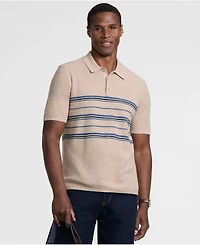 Lands' End Men's Short Sleeve Texture Stitch Sweater Polo