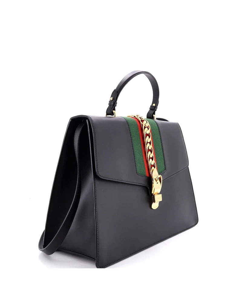 Pre-Owned Gucci Large Sylvie Top Handle Bag Leather