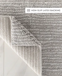 ienjoy Home Pinstripe Cotton Bath Mat, 24" x 17"
