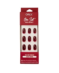 Orly Bus Stop Crimson On Set Short Round Press-On Nail Set
