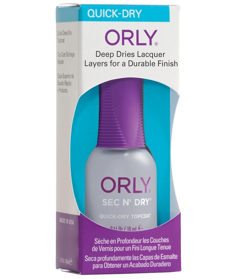 Orly Sec N' Dry Quick Nail Topcoat, 0.6 oz.
