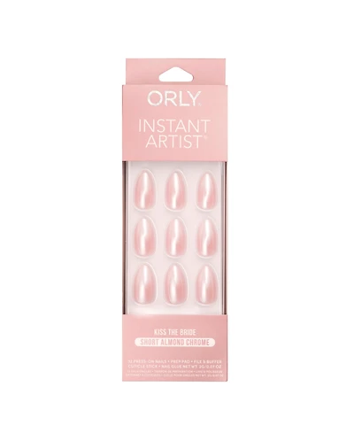 Orly Kiss The Bride Chrome Instant Artist Short Almond Press-On Set