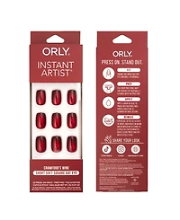 Orly Crawfords Wine Cat Eye Instant Artist Short Soft Square Press-On Nail Set