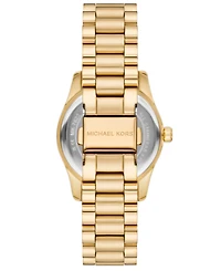 Michael Michael Kors Women's Lexington Three-Hand Gold-Tone Stainless Steel Watch 33mm