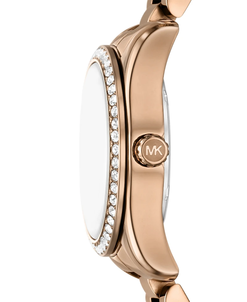 Michael Michael Kors Women's Lexington Multi-function Beige Gold-Tone Stainless Steel Watch 33mm