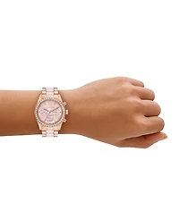 Michael Michael Kors Women's Lexington Chronograph Pink Ceramic and Rose Gold-Tone Stainless Steel Watch 38mm