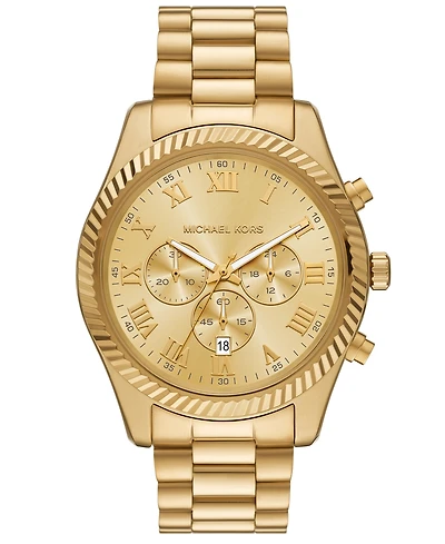 Michael Michael Kors Men's Lexington Chronograph Gold-Tone Stainless Steel Watch 44mm