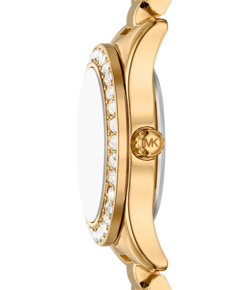 Michael Michael Kors Women's Lexington Three-Hand Gold-Tone Stainless Steel Watch 26mm