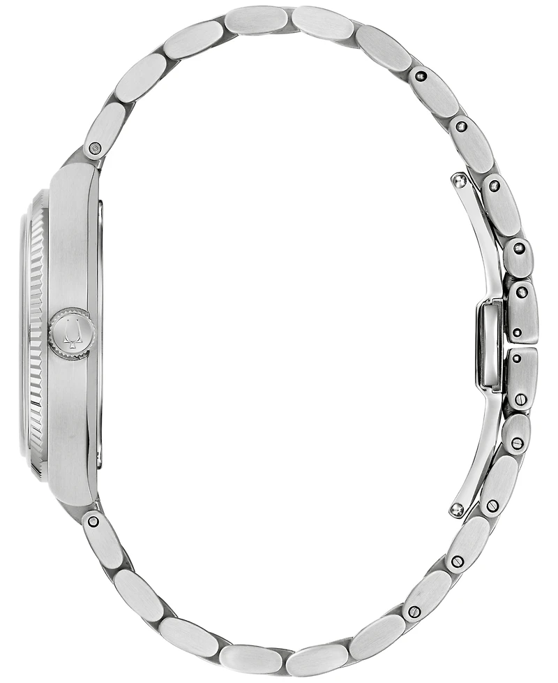 Bulova Men's Super Seville Magnesite Silver-Tone Stainless Steel Bracelet Watch 35mm
