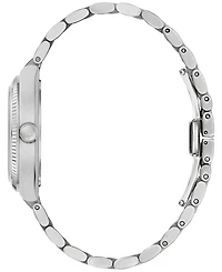 Bulova Men's Super Seville Magnesite Silver-Tone Stainless Steel Bracelet Watch 35mm