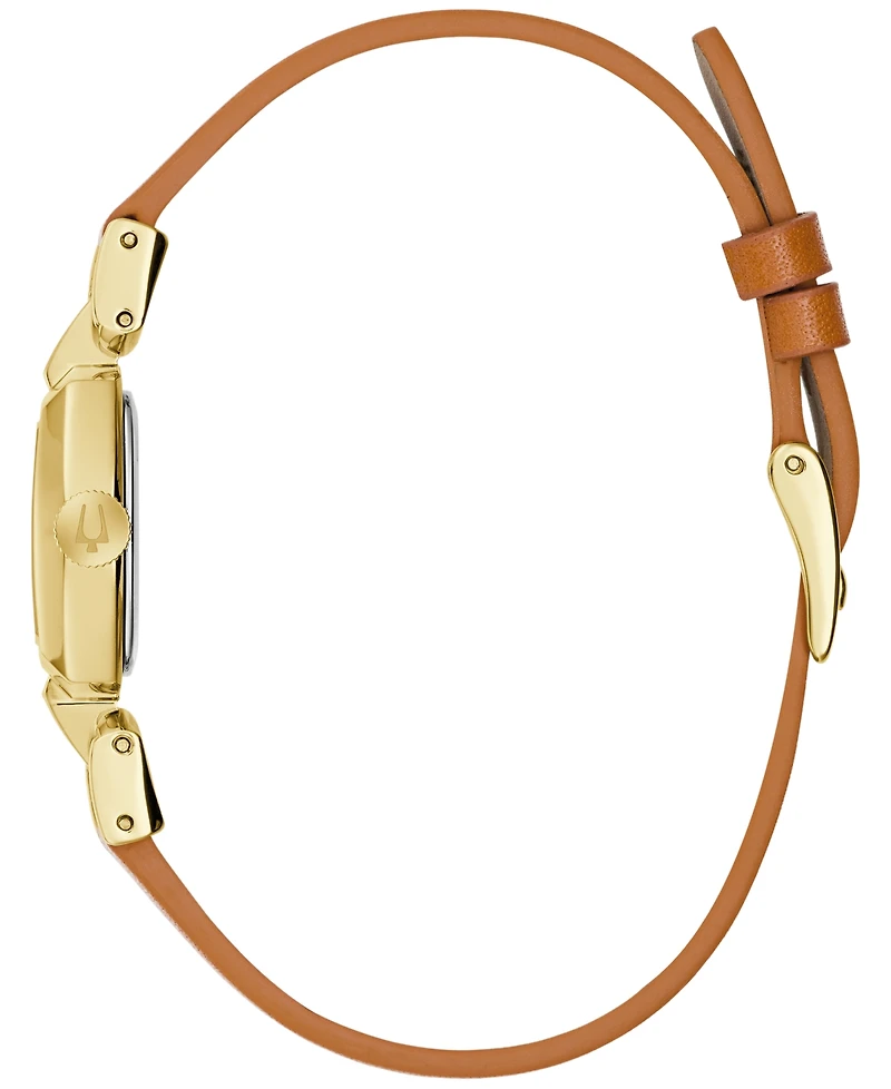 Bulova Women's Goddess of Time Jackie Brown Leather Strap Watch 18mm