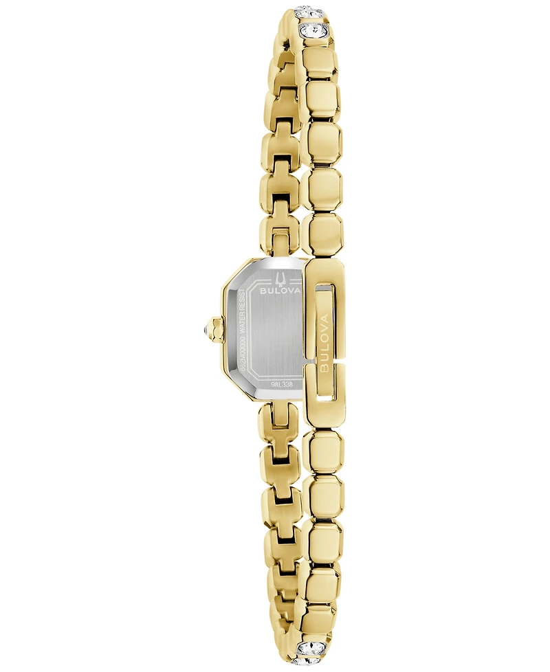 Bulova Women's Box Set Crystal Gold-Tone Stainless Steel Bracelet Watch 15mm