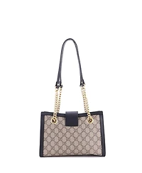 Pre-Owned Gucci Small Padlock Chain Tote Gg Coated Canvas with Leather