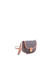 Pre-Owned Celine Mini Besace Flap Bag Triomphe Coated Canvas