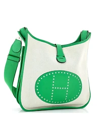 Pre-Owned Hermes Gm Evelyne Bag Gen Iii Toile and Leather