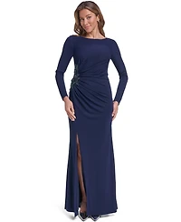 Eliza J Women's Side-Ruched Sleeve Gown Dress