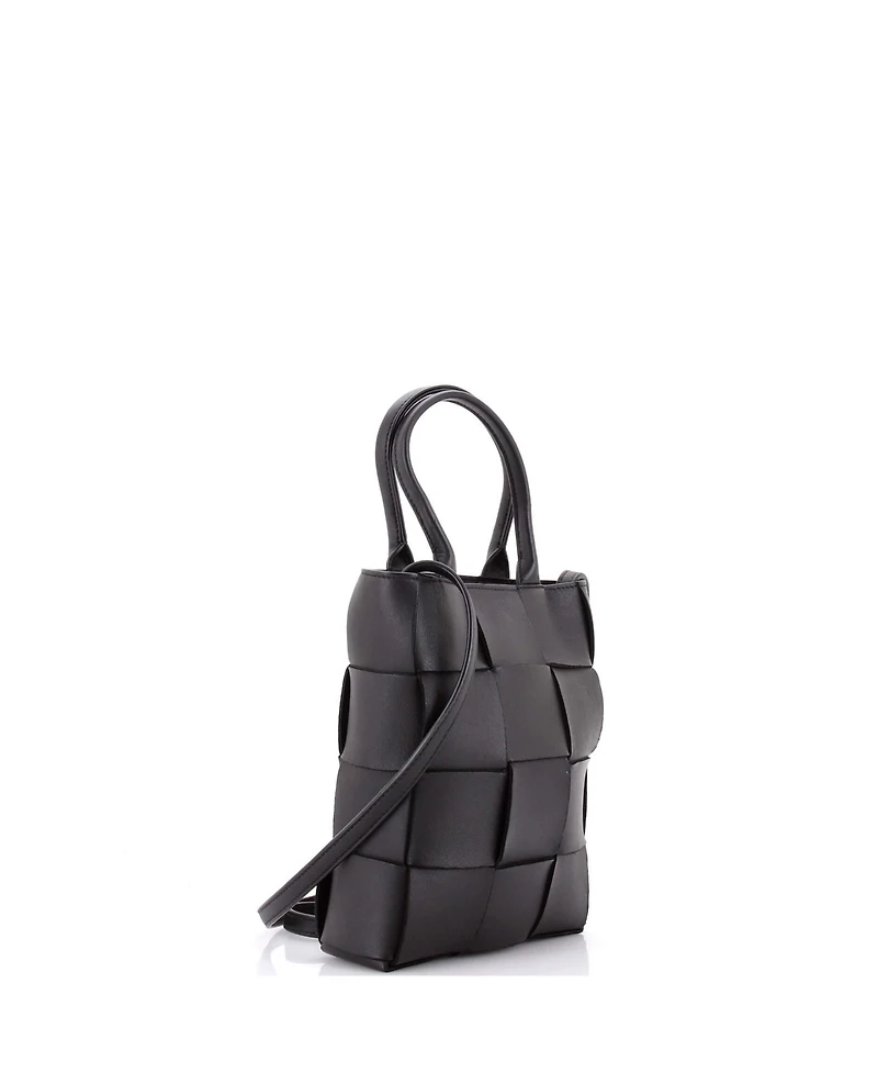 Pre-Owned Bottega Veneta Mini Cassette Convertible Tote Maxi Intrecciato Leather