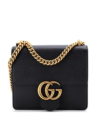 Pre-Owned Gucci Small Gg Marmont Chain Shoulder Bag Leather