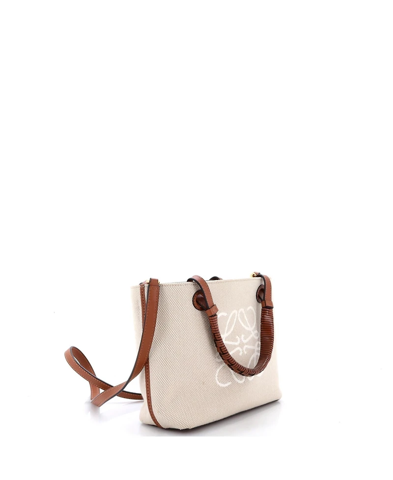 Pre-Owned Loewe Mini Anagram Square Basket Tote Canvas