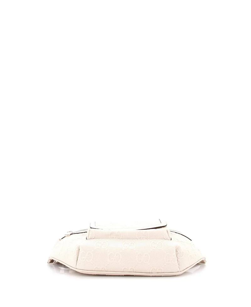 Pre-Owned Gucci Front Pocket Belt Bag Gg Embossed Perforated Leather