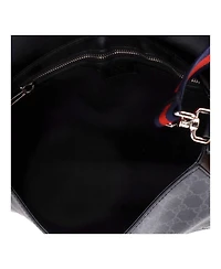 Pre-Owned Gucci Small Web Strap Flap Messenger Bag Gg Coated Canvas