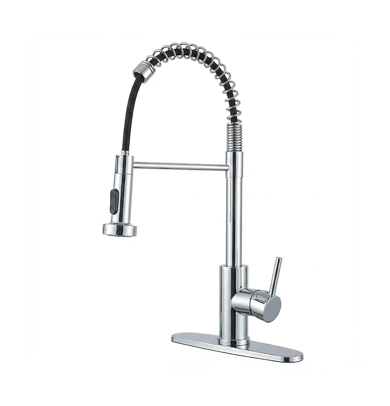 Phying Kitchen Faucet with Pull Down Sprayer Industrial 1 Handle 1 Hole Or 3 Hole Faucet for Farmhouse Camper Laundry Utility Rv Wet Bar Sinks