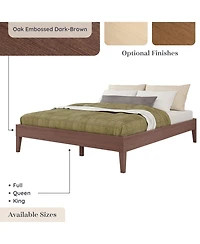 Grain & Grove Bear Platform Bed Oak Embossed