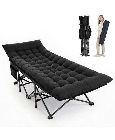 Aofar Folding Camping Cot Portable Bed with Mattress