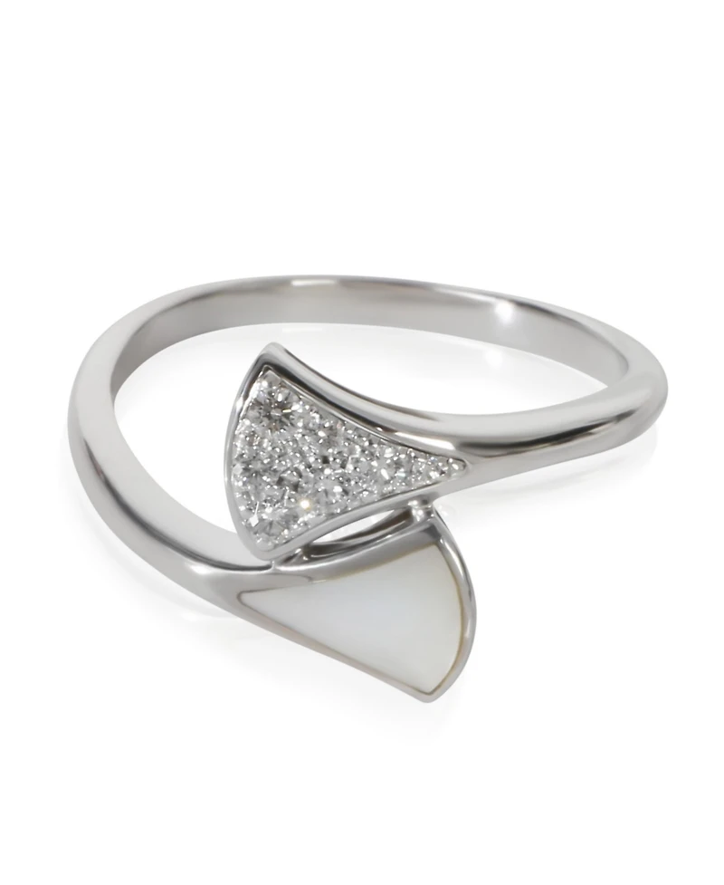Pre-Owned Bvlgari White Gold Mother Of Pearl and Diamond Diva's Dream Ring