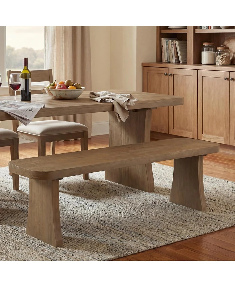Streamdale Furniture 62.9'' Solid Wood Indoor Dining Bench, Seats 3