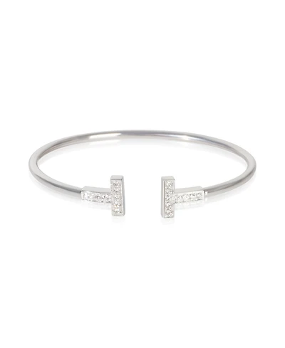 Pre-Owned Tiffany & Co White Gold Diamond Tiffany T Wire Bracelet