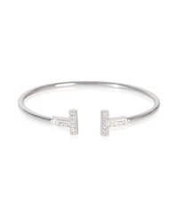 Pre-Owned Tiffany & Co White Gold Diamond Tiffany T Wire Bracelet
