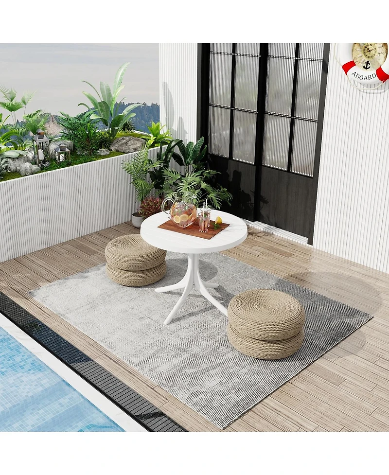 Streamdale Furniture Summer 36-Inch Modern Round Indoor/Outdoor Plastic Dining Table