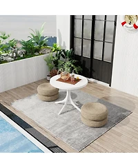 Streamdale Furniture Summer 36-Inch Modern Round Indoor/Outdoor Plastic Dining Table
