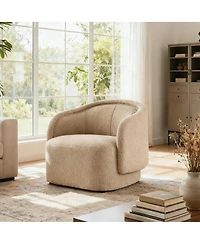Streamdale Furniture Amanda Accent Chair Curved Boucle