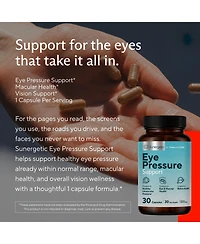 Sunergetic Eye Pressure Support Capsules with FloraGLO Lutein, affronEYE Saffron and Zeaxanthin, 30 Count