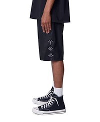 mnml Men's Ultra Baggy Stud Leather Shorts