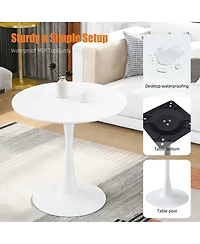 Streamdale Furniture 31.5" Modern Round Mdf Dining Table with Matte Iron Base
