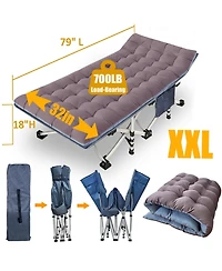 Aofar 2 Pack Camping Cot Folding Bed With Mattress Carry Bag
