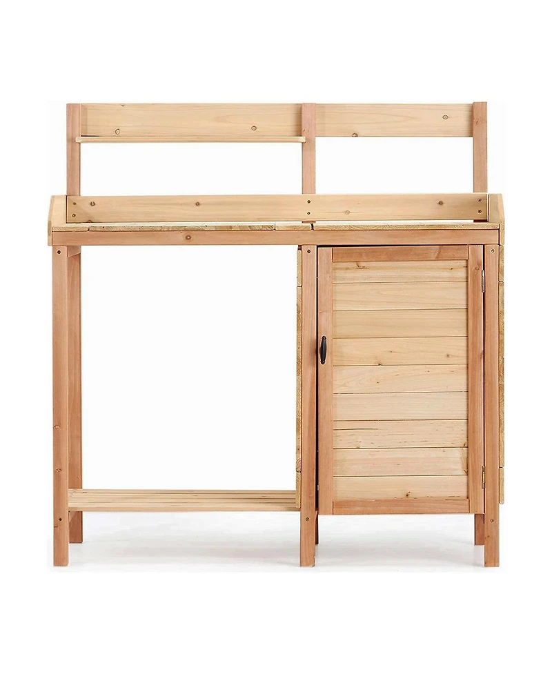 Streamdale Furniture Outdoor Wooden Potting Bench with Sink and Storage